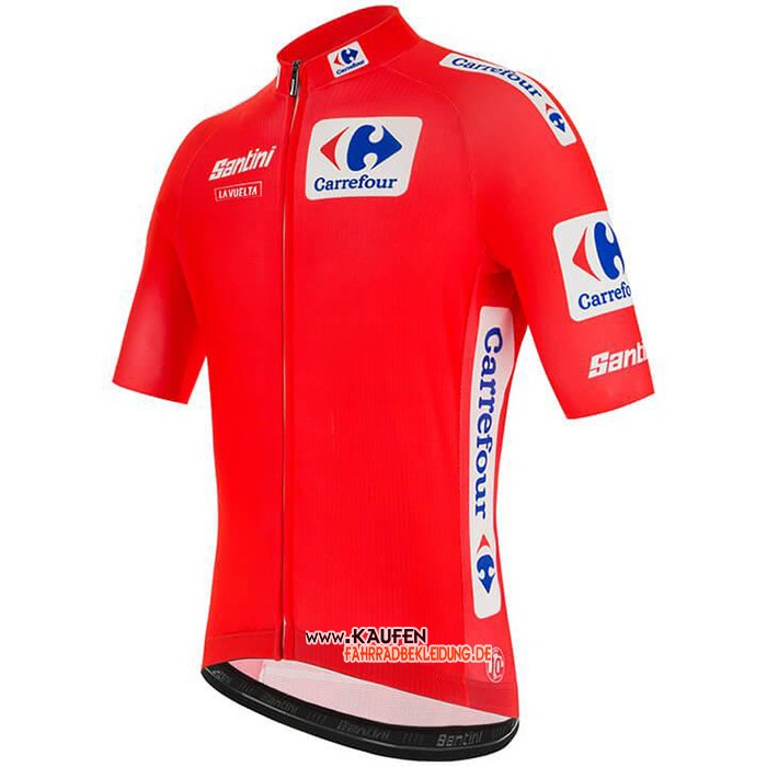 Vuelta Espana Kurzarmtrikot 2020 und Kurze Tragerhose Rot